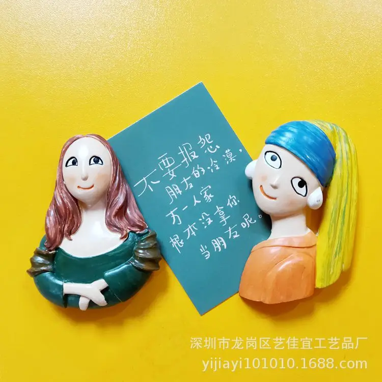 Милые полимерные 3D магниты Ван Гога мультяшный персонаж модельные для рукоделия