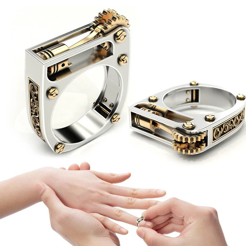 Обручальное кольцо с механической передачей для мужчин и женщин ювелирные