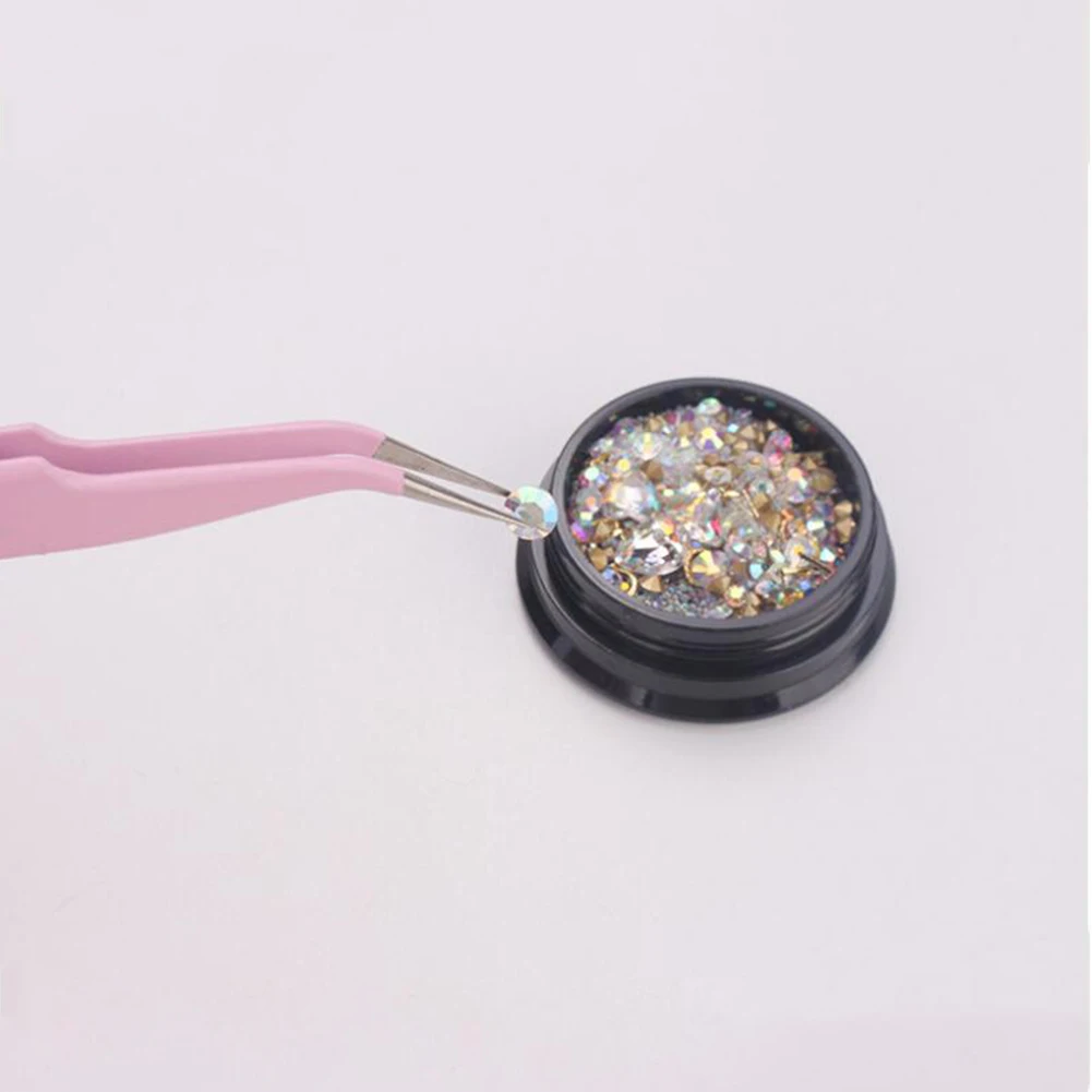 Розовый пинцет для бровей прямой Изогнутый удаления волос из нержавеющей стали и