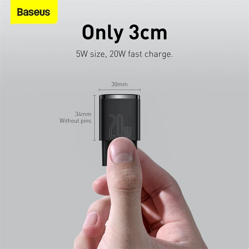 baseus 20w usb c charger portable type c charger support pd fast charging for iphone 12 pro max 11 mini 8 plus quick charger free global shipping