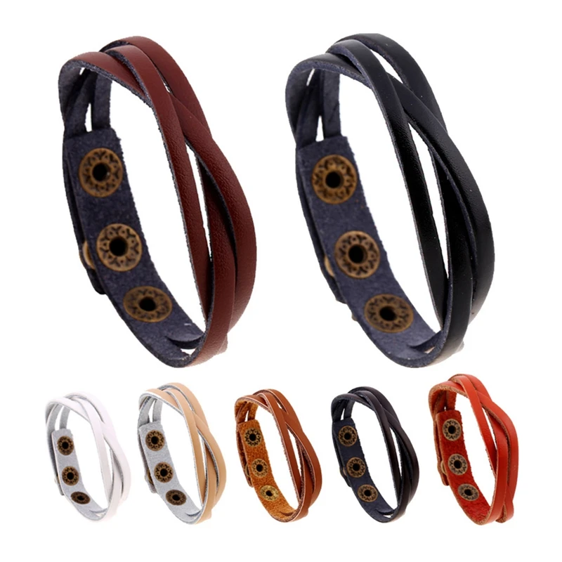 

Japan And South Korea New Bracelet Woven Cowhide Bracelet Multicolor Optional Fashion Leather Bracelet