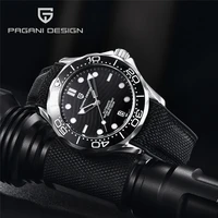 pagani design mens mechanical watch men automatic luxury waterproof 200m leather rubber nh35 sapphire crystal dive wristwatch
