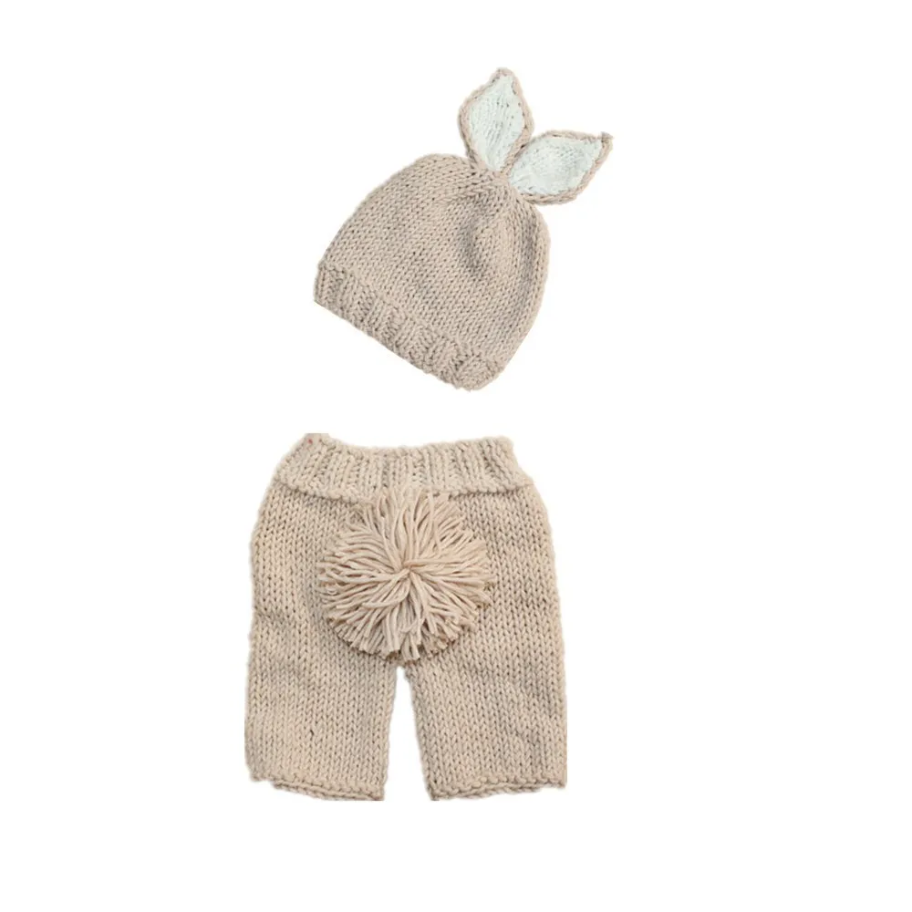 

Rabbit Carrot Children's Photography Clothing Suit Crochet Wool Knitting Stick Needle Hat Pants Baby Costume Disfraz Bebe