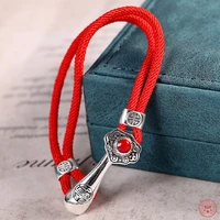 trendy s925 sterling silver charm bracelet 2022 new popular fashion lucky hand string pure argentum jewelry for men or women