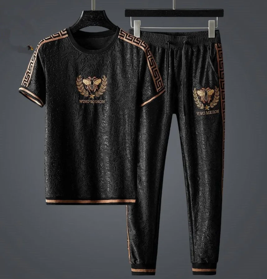 

Men's casual two-piece summer Korean fashion handsome short sleeve pants sports Outfits men's youth men's new