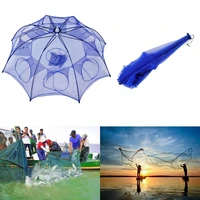fishing trap cage 8 holes multi specification carbon skeleton folding umbrella blue fishing cast net for fishing lover