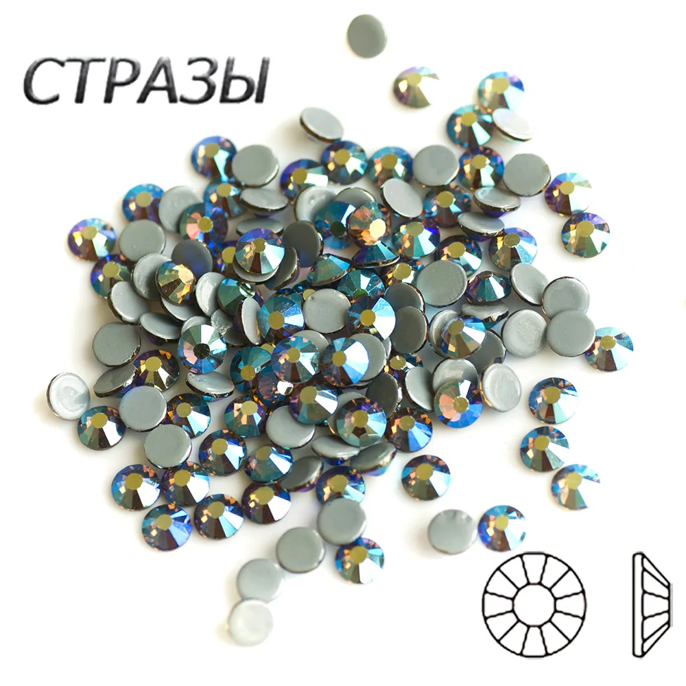 

Дымчатый топаз AB Стразы SS16 SS20 SS30 Горячая фиксация Стразы стеклянные стразы искусственные кристаллы для ткани одежды обуви