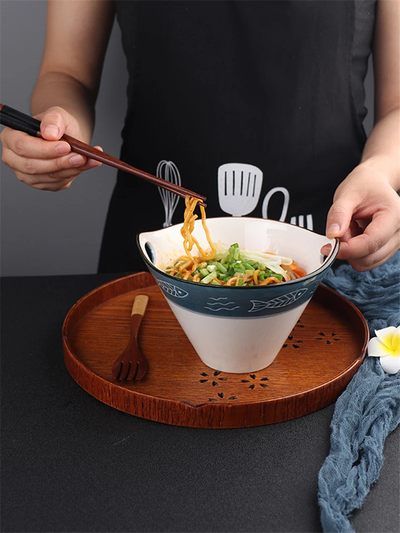 Японский стиль ручная роспись керамическая чаша миска для риса супа бытовая