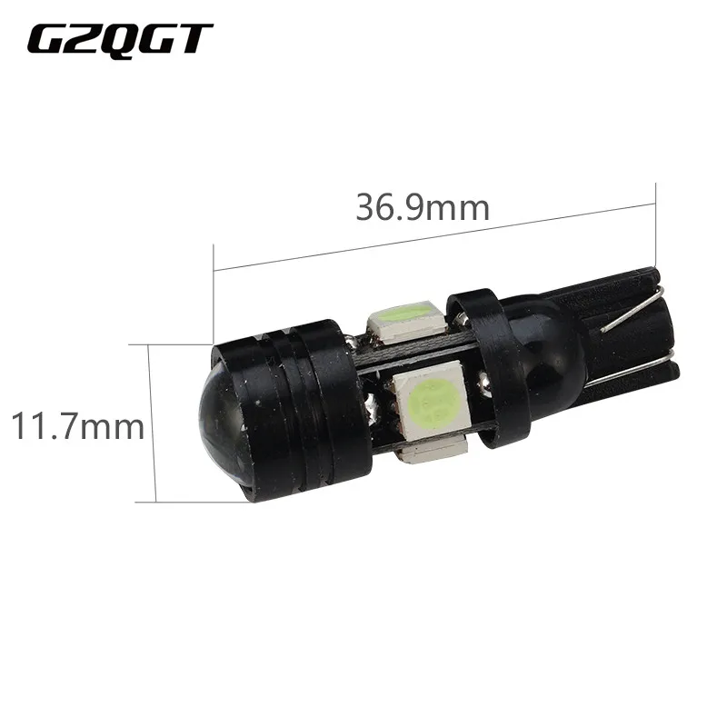 1х T10 Автомобильные фары белого цвета высокой мощности W5W 194 Led 5050 4SMD + 1 5 W COB линзы