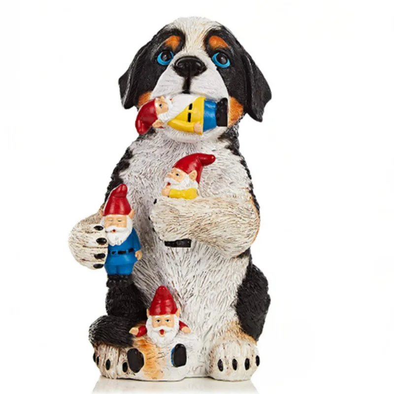 

30cm Large Resin Dinosaur Dwarf Figurine Statue Lifelike Hilarious Eating Gnome Animal Sculpture Outdoor Home Garden Ornament