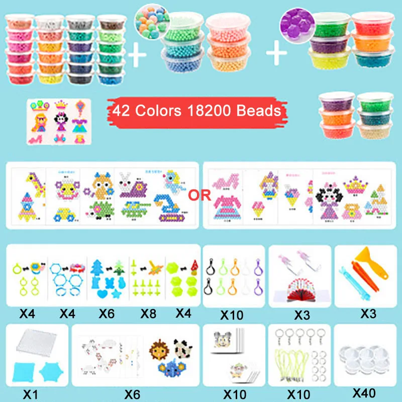 Set E DIY 3D бусина Обучающие игрушки-головоломки 11400 шт водные липкие бусины игрушка ручная работа для детей волшебный шарик - Цвет: Set E