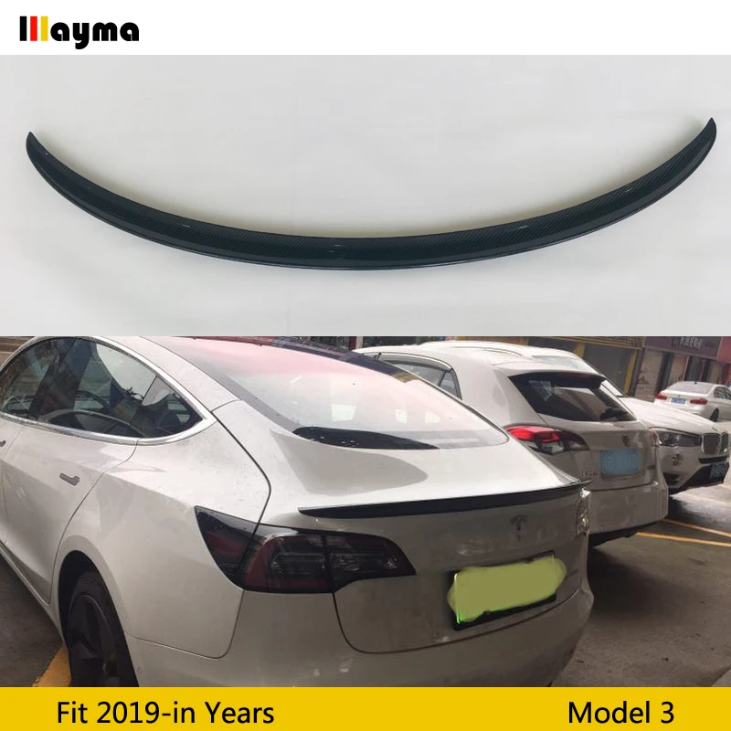 Для Tesla модель 3 2017 2019 задний бампер углеродного волокна сзади загрузки крыла