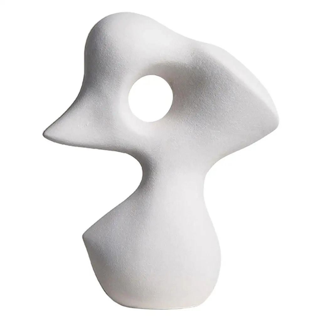 

2pcs Modern Centerpeice Home Accent Statues, Abstract Art Irregular Ceramics Statue Sculpture for Home Office Living Room Decor
