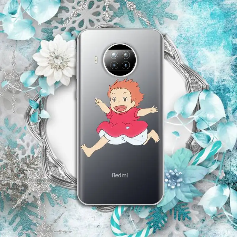 

Hayao Miyazaki anime ponyo High-quality luxury shell Phone Case Transparent for Xiaomi Redmi note 10 t 8 9 pro lite 11