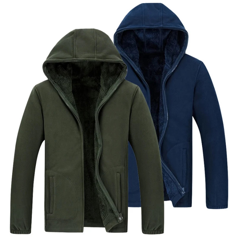 Мужская теплая шерстяная толстовка с капюшоном на молнии|Мужские толстовки и