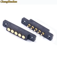 chenghaoran spring loaded magnetic pogo pin connector 5pin magnets pitch 2 54 mm through holes pcb solder male female probe