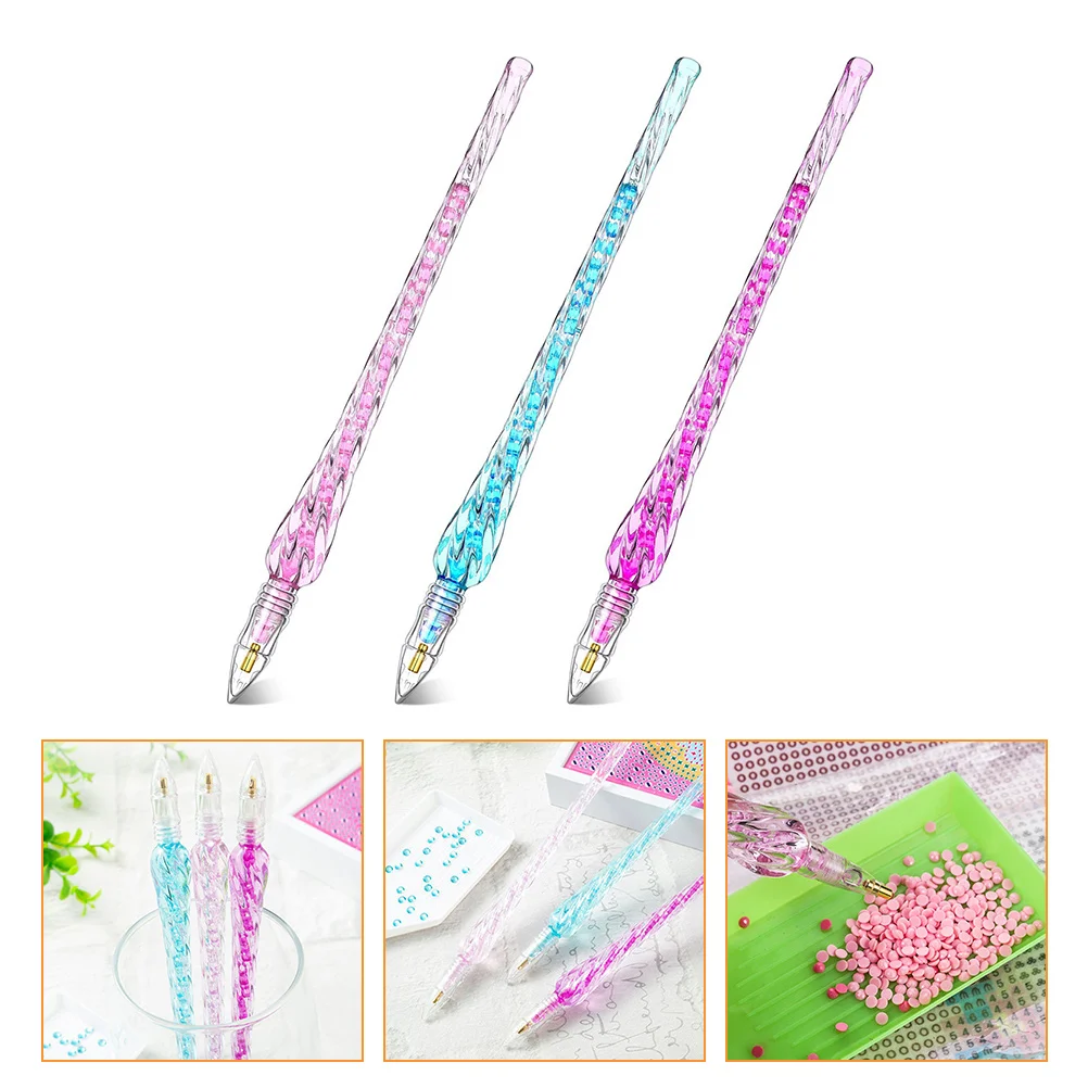 

3pcs Diamond Drawing Drill Pens Diamond Drawing Glue Clay Diy Crafts Tool