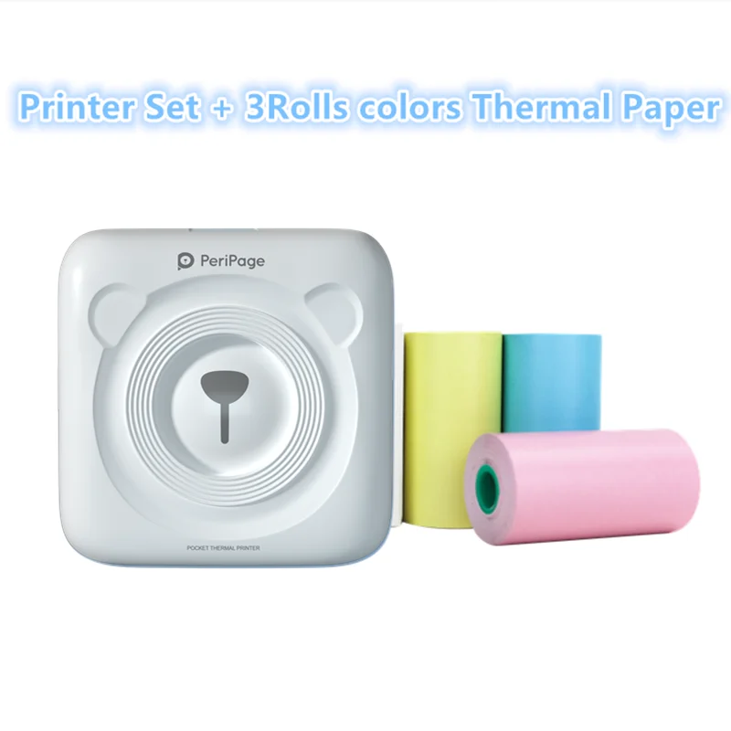 Printer add 3 rolls GOOJPRT Мини Портативный фотопринтер подарок термоэтикетка Bluetooth принтер Мягкий защитный чехол бесплатное приложение наклейка веб-заметки принтер - Цвет: Printer add 3 rolls