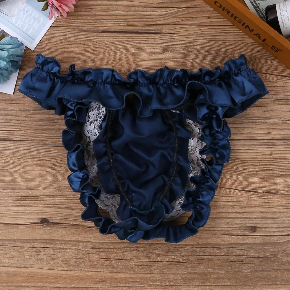 Трусы мужские с вырезами на спине атласные бантиком | Тематическая одежда и