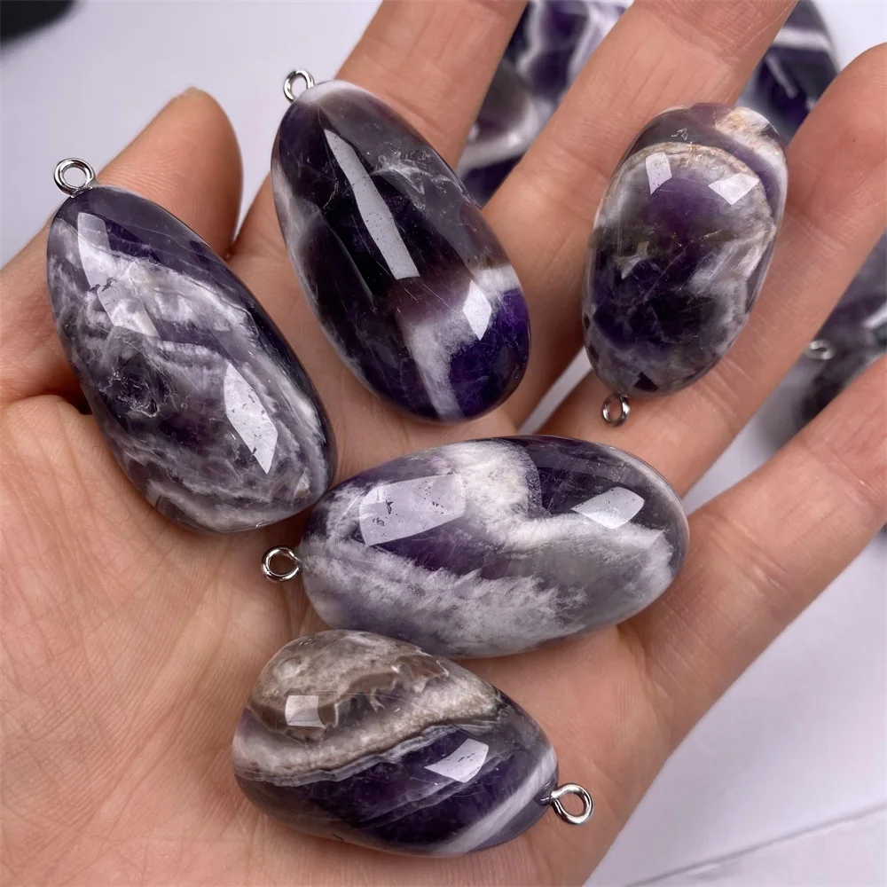 Подвески из натурального камня аметиста безрамочные кварцевые кристаллы