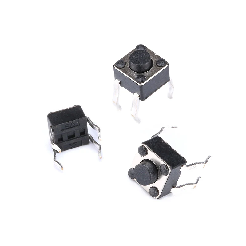 

20pcs/lot Tact Switch Momentary Tact 4.5x4.5x3.8mm 5mm Middle 4pin 4.5x4.5x5 Tact switch Push Button Switch Black Key switch