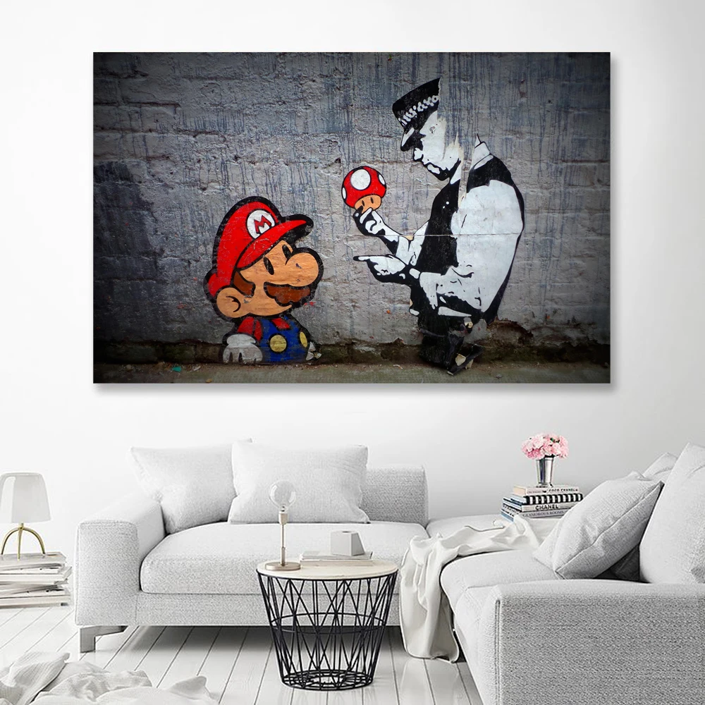 Граффити Бэнкси холст художественные принты живопись поп-Декор картины любовь