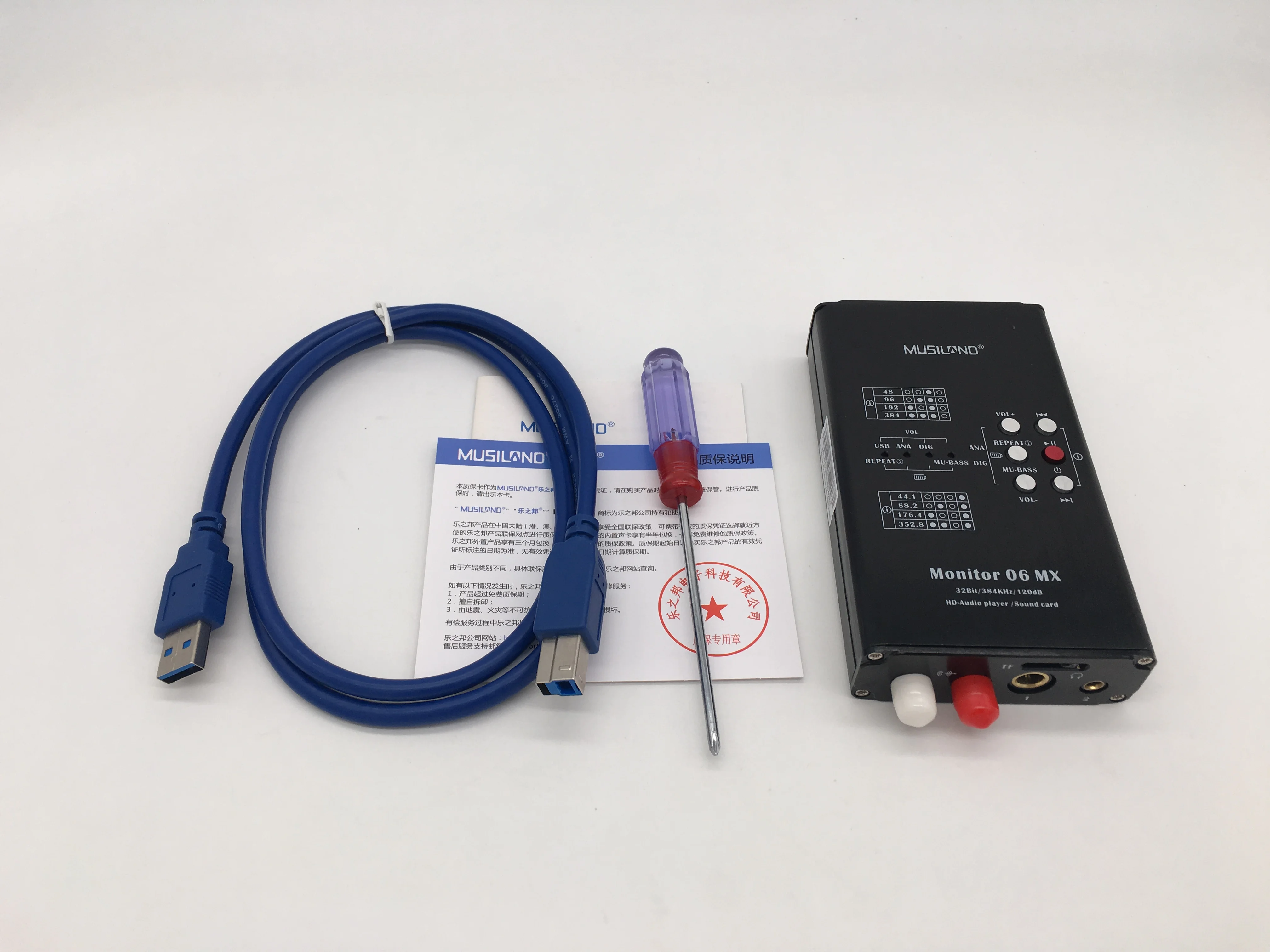 Популярный MUSILAND Monster 06 MX 06MX 32 бит/384 кГц USB звуковая карта и HD плеер APE FLAC WAVE