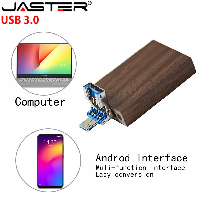USB флеш накопитель JASTER 2 в 1 64 ГБ 32 16 8 4 Гб|USB флэш-накопители| |