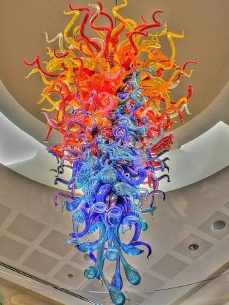 Большая Современная хрустальная люстра из муранского стекла ручной работы со