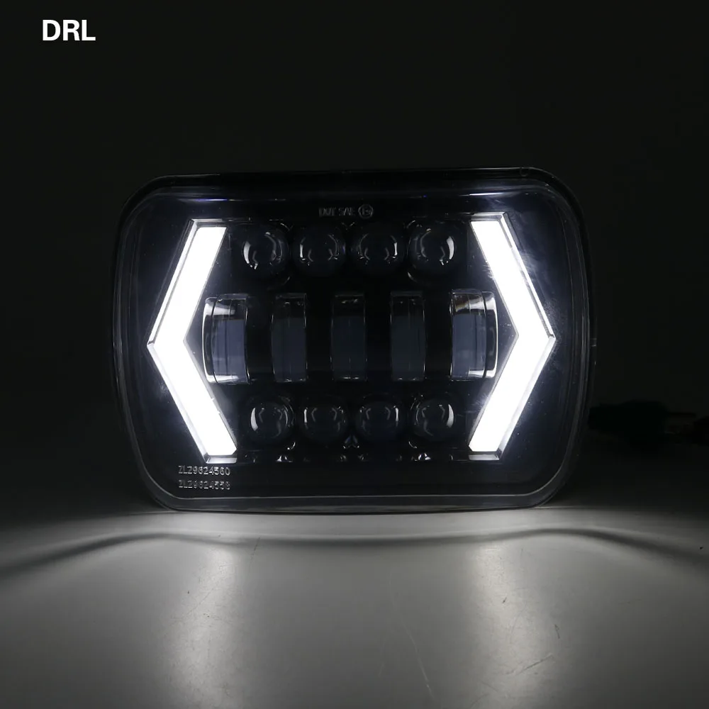 Светодиодные фары 7X6 5X7 белые ДХО желтый сигнал поворота для Jeep Wrangler YJ Cherokee XJ Trucks H4