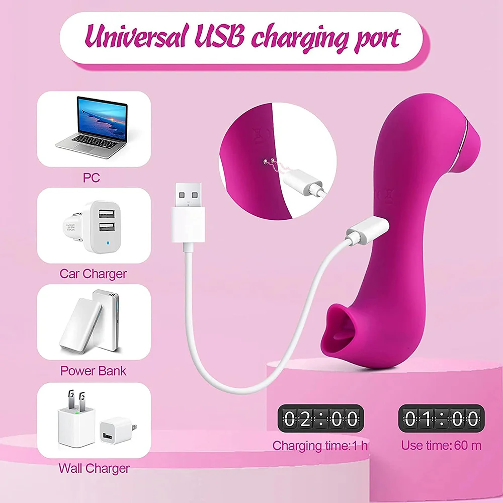 10 Frequency Sucking Nipple Breast Tongue Licking Clitorial Vibrator USB Charging Silicone Waterproof Sex Toy Women Massager XXX | Красота и