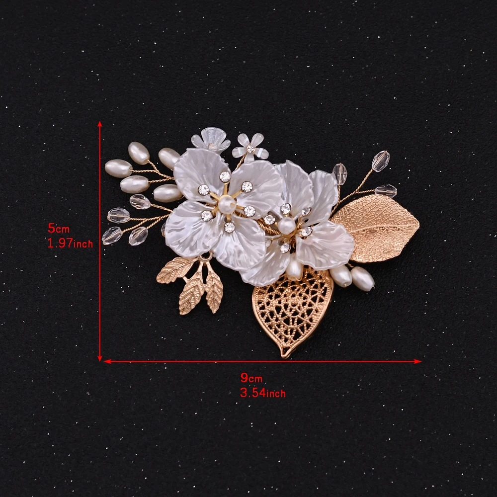 TRiXY Изысканная брошь в виде золотого листа свадебная на заказ Цветочная