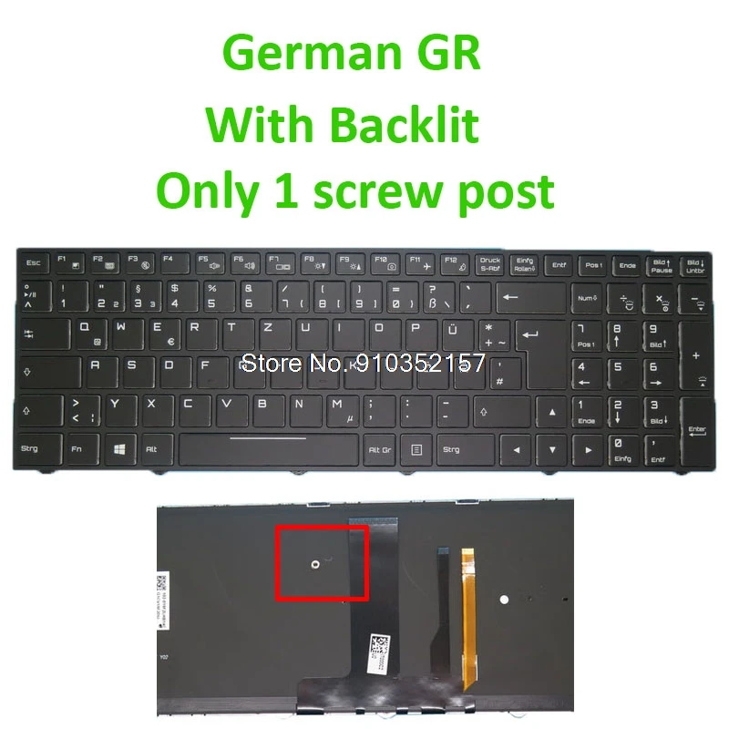 Backlit Keyboard For Gigabyte Sabre 15 Sabre 15 GTX1050 15 GTX1050TI Sabre 15 W8 G8 K8 15-G 15-K Sabre 17 German GR Black Frame