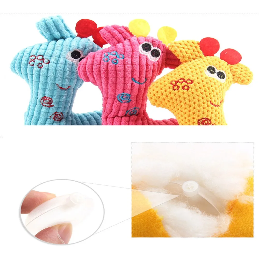 Милая собака пищащие игрушки жираф веревка из флиса мультипликационные животные