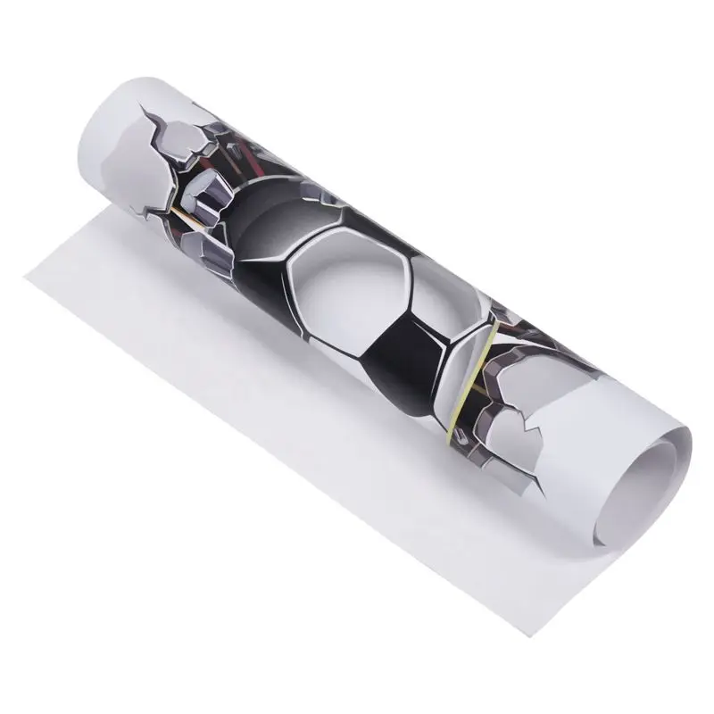 3D Наклейка на стену футбольный мяч ПВХ Искусство Футбол трещина наклейка для