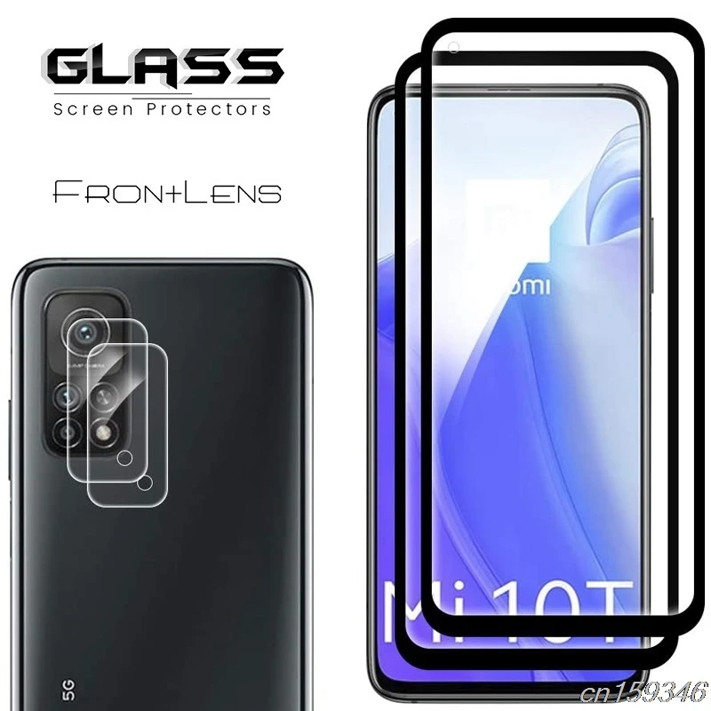 2in1 Tempered Glass For Xiaomi Mi 10T 5G Full Cover 9H film Camera Glass Screen Protector For Xiaomi Mi 10T Pro Mi 10T Lite
