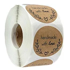 500 шт., наклейки из натуральной крафт-бумаги