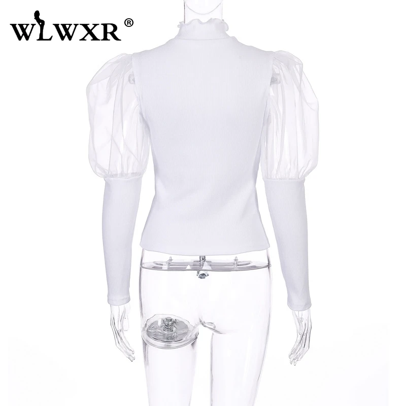 WLWXR вязаный сексуальный свитер с высоким воротом Женский пуловер пышными