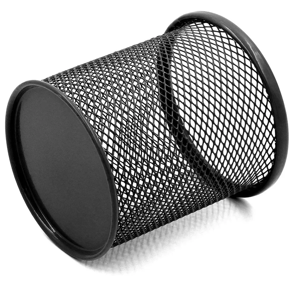 

4pcs Round Wire Pen Holder Metal Pencil Holder Stury Brush Pot for Students Office Workers