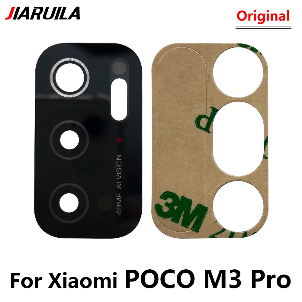 100% Original Camera Glass For Xiaomi Poco X3 NFC Poco M3 X3 GT X4 M4 Pro Poco F3 5G Rear Back Camera glass Lens With Adhesive