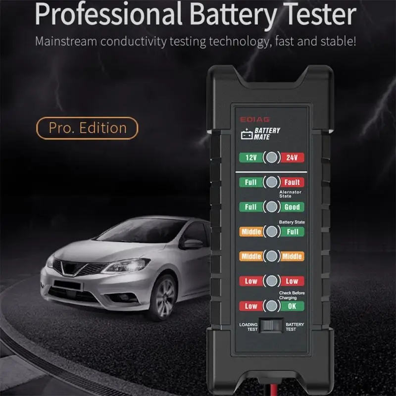 

Автомобильный тестер аккумуляторов, тестер аккумуляторов с поддержкой 12 В/24 В, Тестер Аккумуляторов, тестер автомобильных аккумуляторов, а...