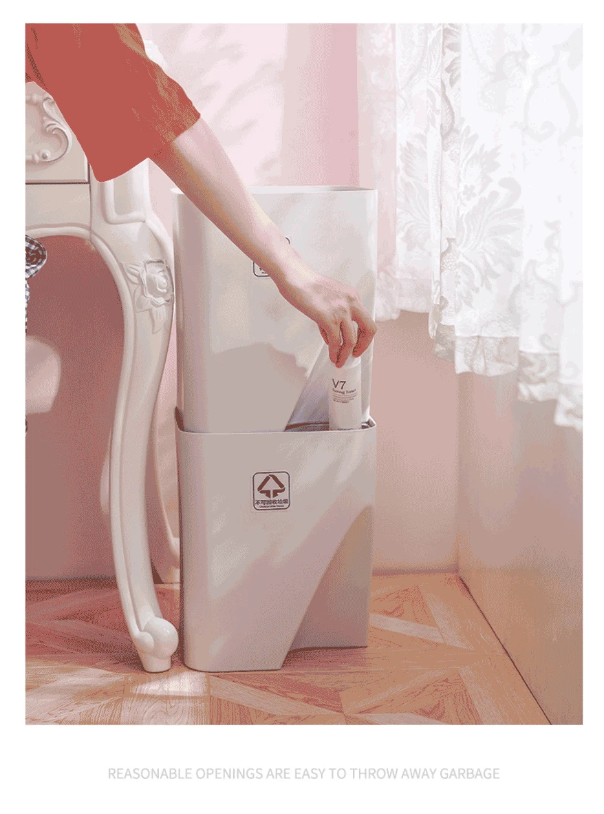 Kitchen Trash Can Stacked Sorting Trash Bin Recycling Bin Household Dry And Wet Separation Waste Bin Rubbish Bin for Bathroom