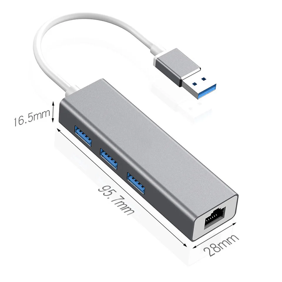 

OUTMIX 4 Ports USB 3.0 Type-C HUB USB 3.0 to RJ45 100 Mbps Ethernet Network Adapter for Laptop MacBook Pro PC Accessories