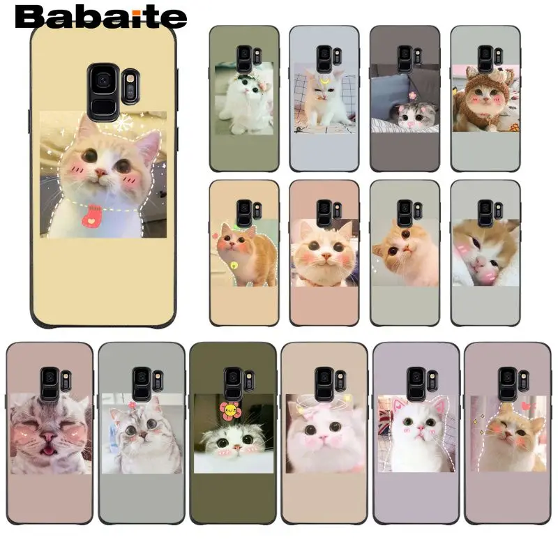 Мягкий черный чехол для телефона с милым забавным котенком Samsung Galaxy S6 S6edge Note3 4 5 note