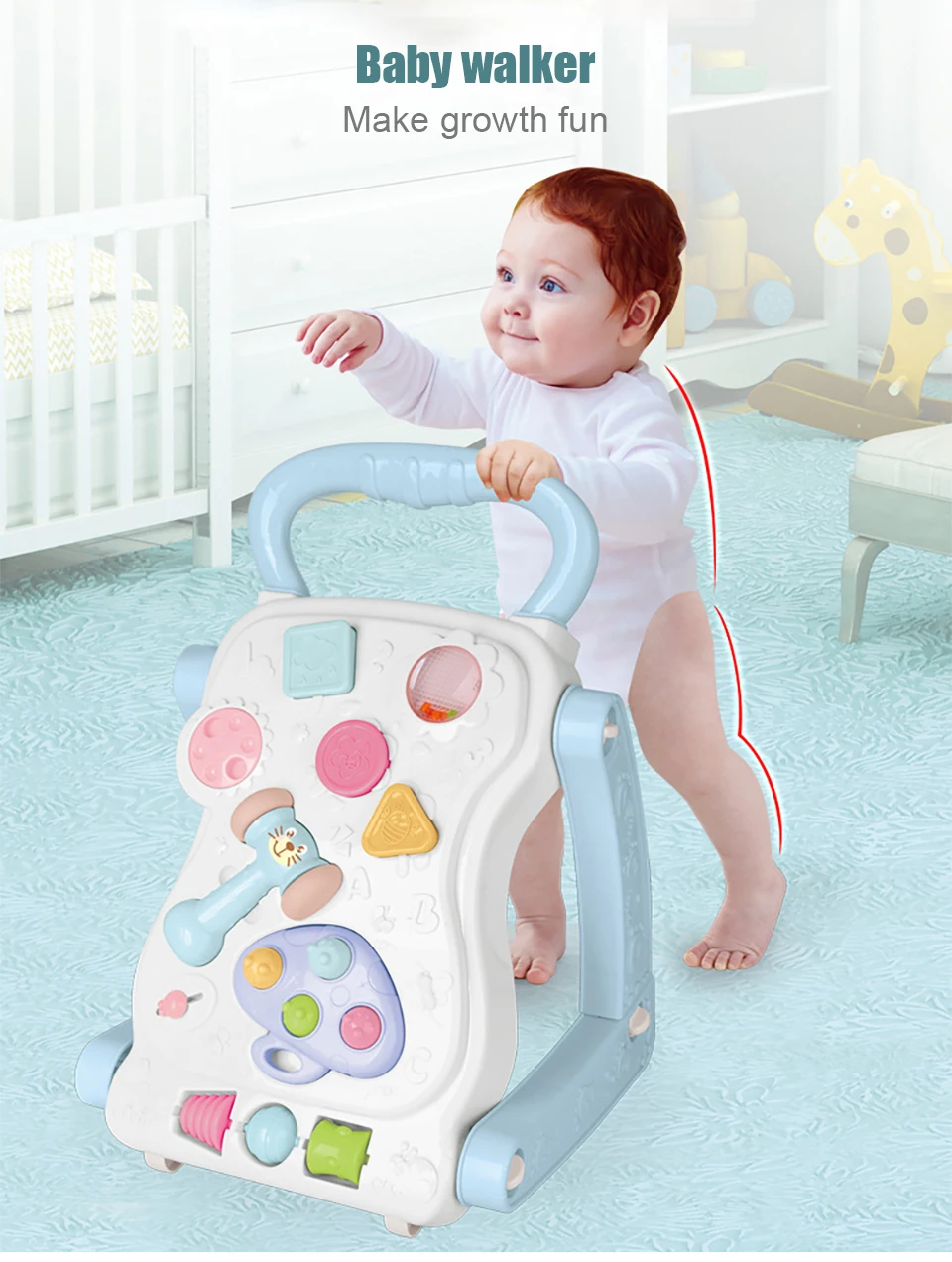 IMBABY От 0 до 1 года детские многофункциональные детские ходунки игрушка треугольник структура Анти-опрокидывание детей обучения ходунки ребенка strole