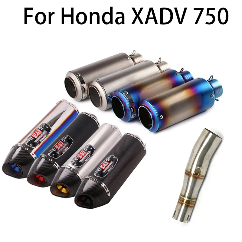 

Modified Motorcycle Exhaust Middle Link Pipe Motocross Muffler Full System Slip on Escape Moto Tube For HONDA XADV750 X ADV750 X