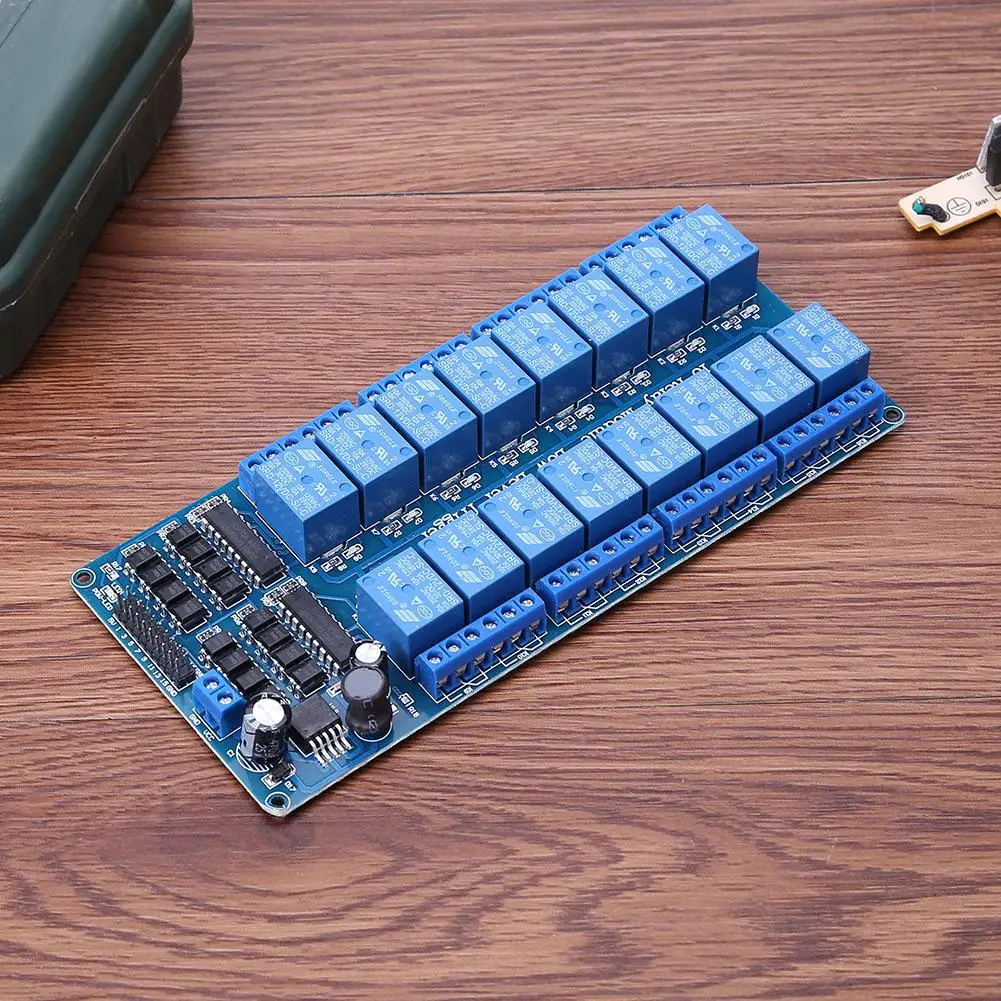 Новая 16-канальная релейная Модульная плата 5 в 12 В для Arduino PIC AVR MCU DSP ARM PLC с