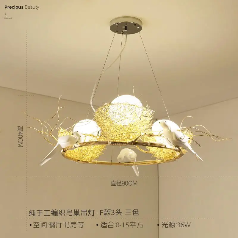 Современное освещение люстры для Золотого птичьего гнезда столовой Lustre de cristal люстры подвесные потолочные светильники - Цвет абажура: Model D