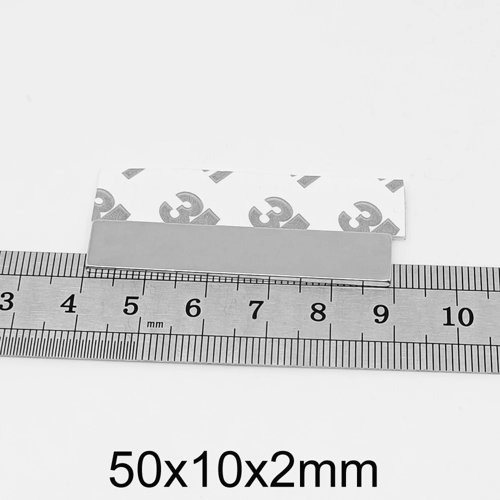 

2/5/10/20/50 шт. 50x10x2 мм Тонкий Блок Сильный редкоземельный магнит с лентой 3 м 50*10*2 прямоугольный Неодимовый Магнит Лист 50x10x2