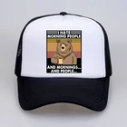 Бейсболка для кемпинга с принтом медведя I Hate Morning людей и утренних людей Мужская бейсболка летняя сетчатая дышащая женская мужская шляпа от солнца